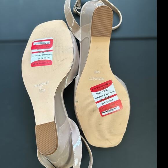 Nine West Women's Patent Leather Wedge Heels Size 12 - Picture 5 of 6